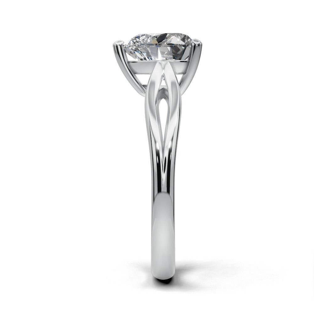 Beatrice Heart Shape Classic Engagement Ring in 18K White Gold