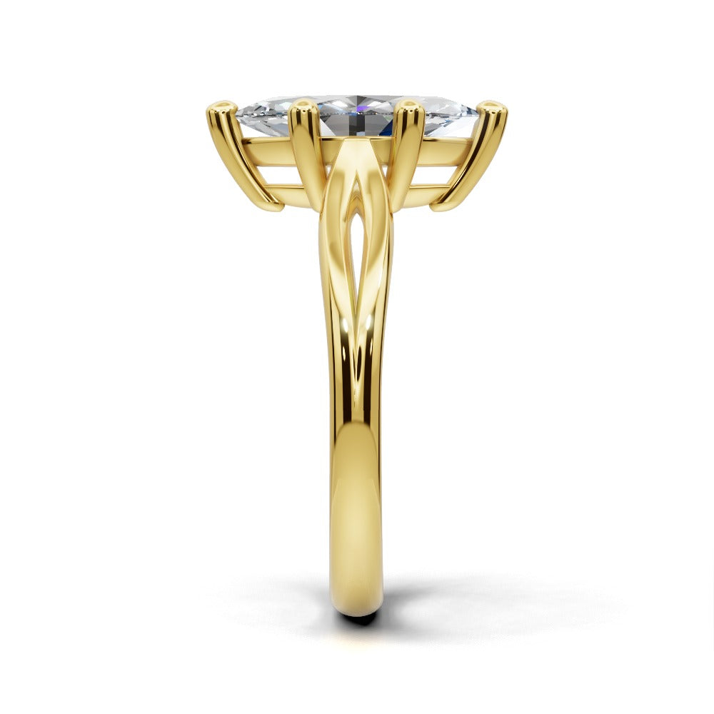 Beatrice Marquise Shape Classic Engagement Ring in 18K Yellow Gold