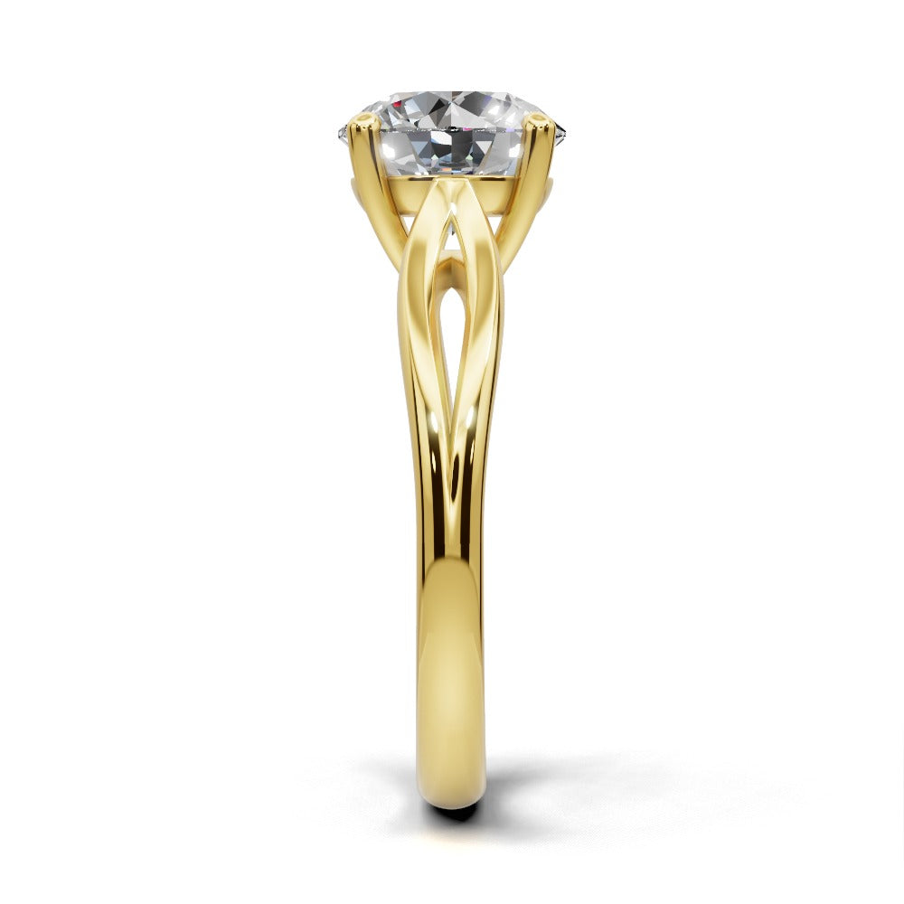 Beatrice Round Shape Classic Engagement Ring in 14K Yellow Gold