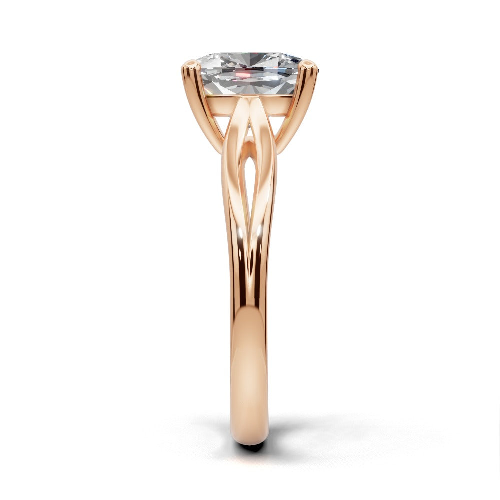 Beatrice Cushion Shape Classic Engagement Ring in 18K Rose Gold