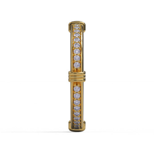 Greta - 14k Gold Wedding Ring with Channel-Set Round Brilliant Diamonds 14K Yellow Gold - Natural Diamond