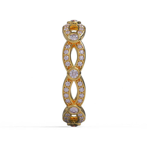 Maddie - Women's 14k Gold Infinity Diamond Wedding Ring 14K Yellow Gold - Natural Diamond