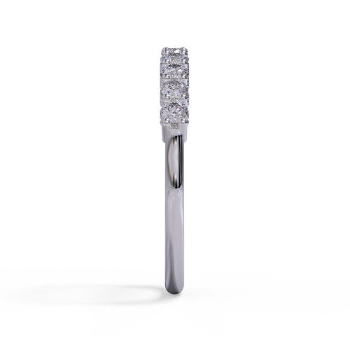 Lenora - Women's 14k Gold Wedding Ring with Round-Cut Diamonds 14K White Gold - Natural Diamond
