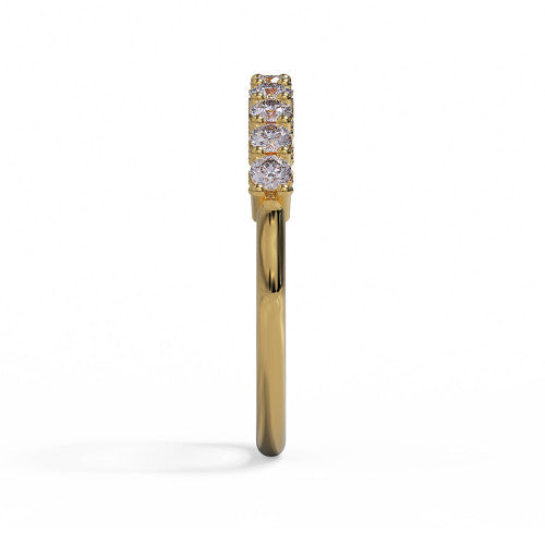 Lenora - Women's 14k Gold Wedding Ring with Round-Cut Diamonds 14K Yellow Gold - Natural Diamond