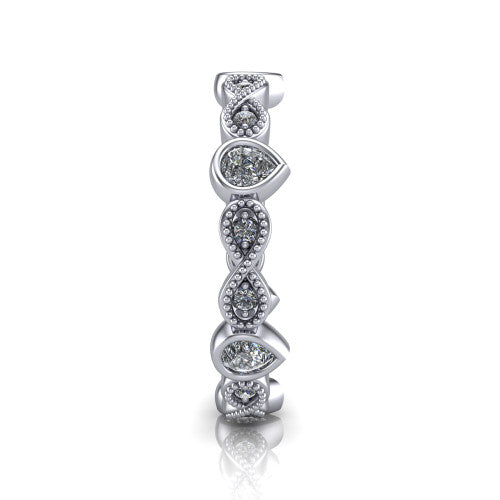 Evie - Women's 14k Gold Pear-Cut Diamond Wedding Ring 14K White Gold - Natural Diamond