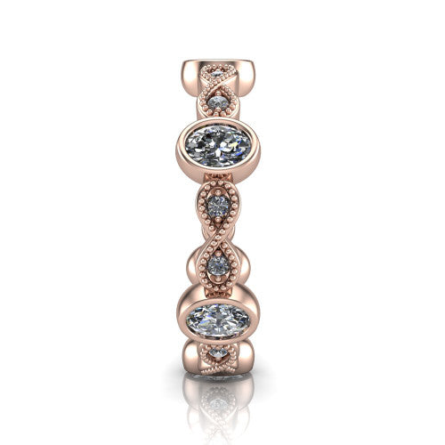 Evie - Women's 14k Gold Oval-Cut Diamond Wedding Ring 14K Rose Gold - Natural Diamond