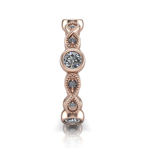 Evie - Women's 14k Gold Round-Cut Diamond Wedding Ring 14K Rose Gold - Natural Diamond
