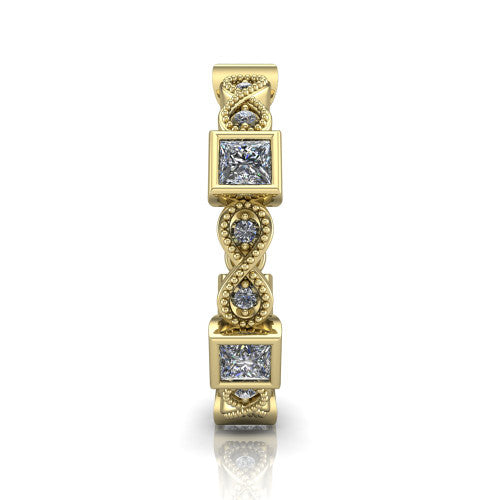 Evie - Women's 14k Gold Princess-Cut Diamond Wedding Ring 14K Yellow Gold - Natural Diamond