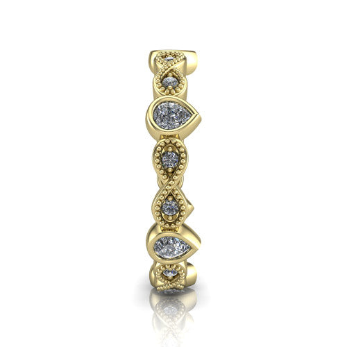 Evie - Women's 14k Gold Pear-Cut Diamond Wedding Ring 14K Yellow Gold - Natural Diamond