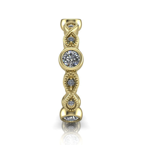 Evie - Women's 14k Gold Round-Cut Diamond Wedding Ring 14K Yellow Gold - Natural Diamond
