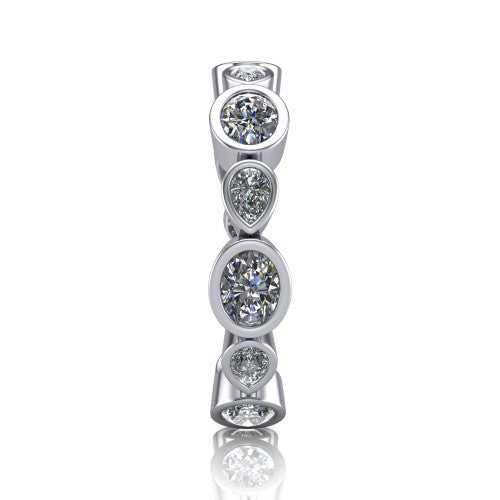 Giselle - Women's 14k Gold Oval-Cut Diamond Wedding Ring 14K White Gold - Natural Diamond