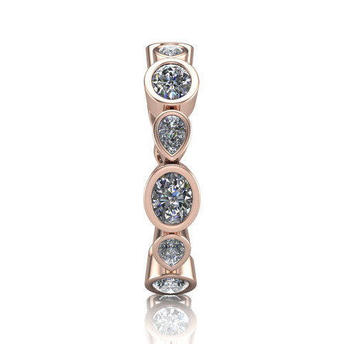 Giselle - Women's 14k Gold Oval-Cut Diamond Wedding Ring 14K Rose Gold - Natural Diamond