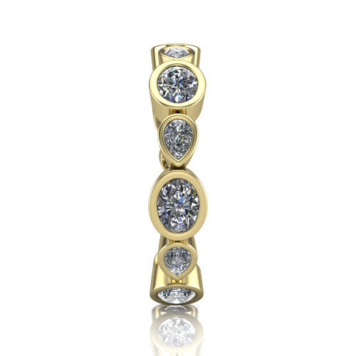 Giselle - Women's 14k Gold Oval-Cut Diamond Wedding Ring 14K Yellow Gold - Natural Diamond