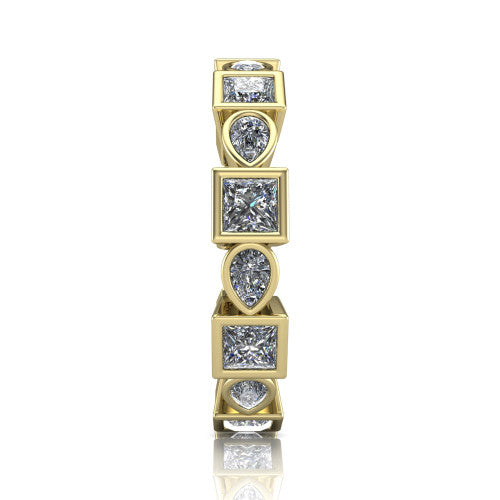 Giselle - Women's 14k Gold Princess-Cut Diamond Wedding Ring 14K Yellow Gold - Natural Diamond