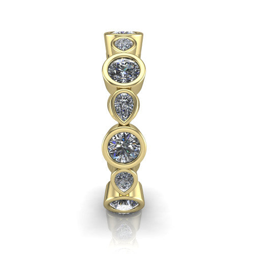 Giselle - Women's 14k Gold Round-Cut Diamond Wedding Ring 14K Yellow Gold - Natural Diamond