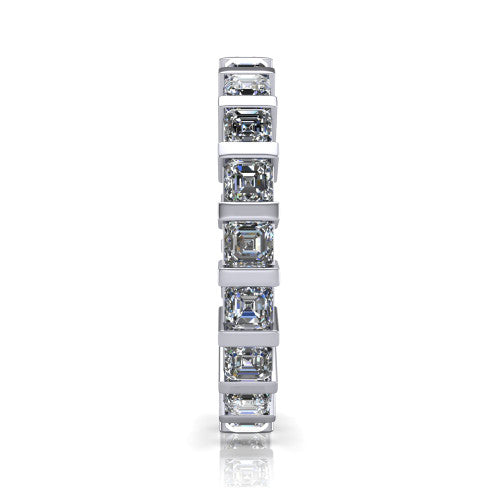 Dream - Women's 14k Gold Emerald Square-Cut Diamond Wedding Ring 14K White Gold - Natural Diamond