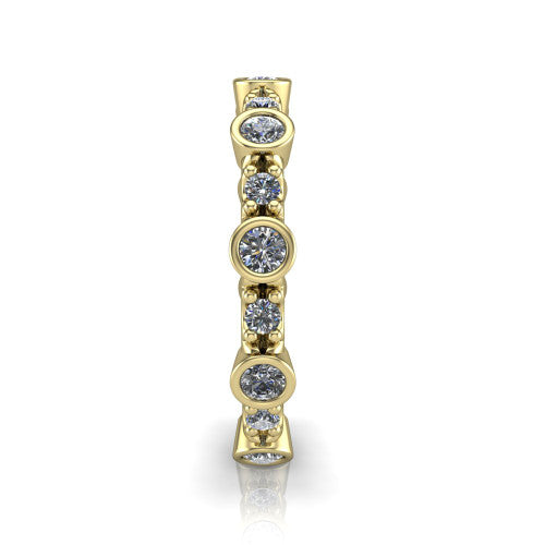 Sara - Women's 14k Gold Eternity Bezel Diamond Wedding Ring 14K Yellow Gold - Natural Diamond