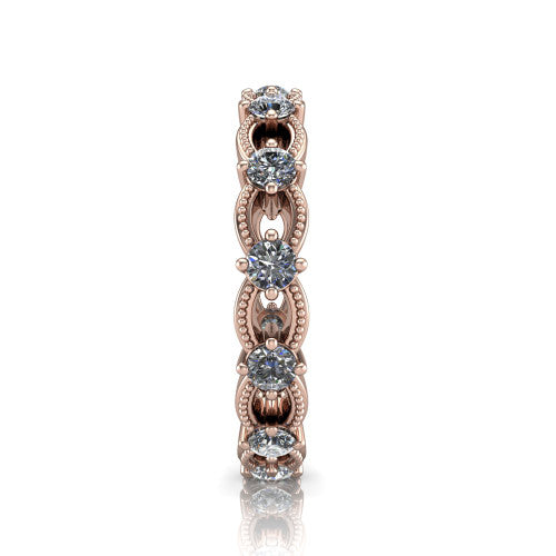 Hallie - Women's 14k Gold Diamond Wedding Ring 14K Rose Gold - Natural Diamond