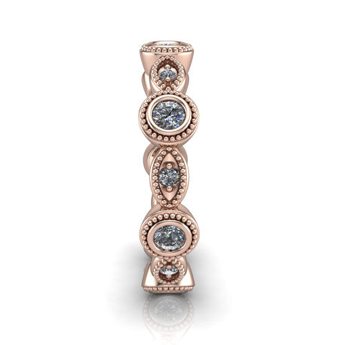 Rachel - Women's 14k Gold Diamond Wedding Ring 14K Rose Gold - Natural Diamond