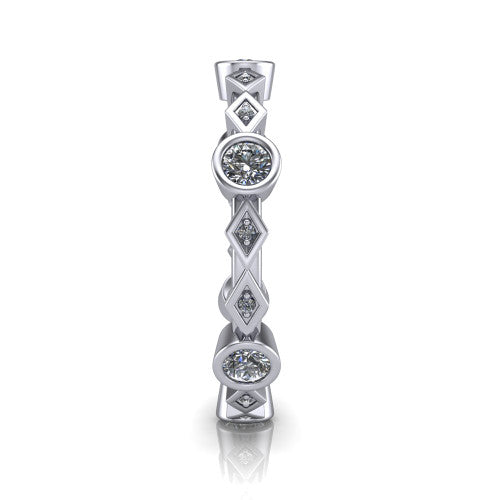 Olive - Women's 14k Gold Diamond Wedding Ring 14K White Gold - Natural Diamond