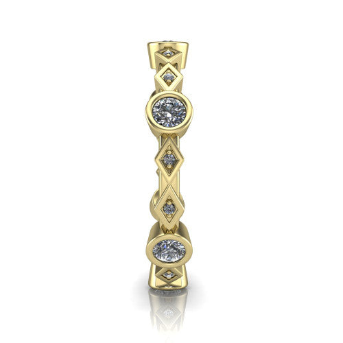 Olive - Women's 14k Gold Diamond Wedding Ring 14K Yellow Gold - Natural Diamond