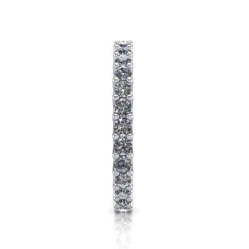 Alba - Women's 14k Gold Round Diamond Eternity Band 14K White Gold - Natural Diamond