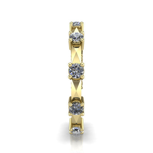 Sutton - Women's 14k Gold Eternity Diamond Wedding Ring 14K Yellow Gold - Natural Diamond