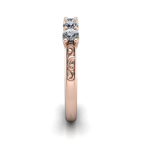 Camille - Women's 14k Gold Diamond Wedding Ring 14K Rose Gold - Natural Diamond