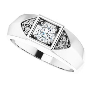 Hammered - Isaiah - Platinum 3/8 CTW Lab-Grown Diamond Band