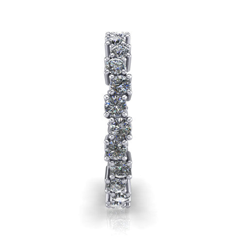 Ariel - Women's 14k Gold Eternity Diamond Wedding Ring 14K White Gold - Natural Diamond
