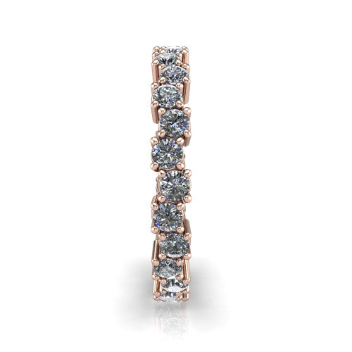 Ariel - Women's 14k Gold Eternity Diamond Wedding Ring 14K Rose Gold - Natural Diamond
