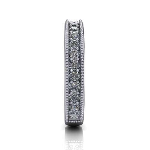 Clara - Women's 14k Gold Diamond Eternity Wedding Ring 14K White Gold - Natural Diamond