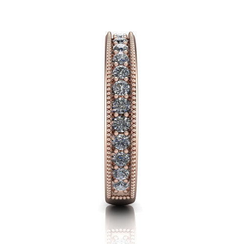 Clara - Women's 14k Gold Diamond Eternity Wedding Ring 14K Rose Gold - Natural Diamond
