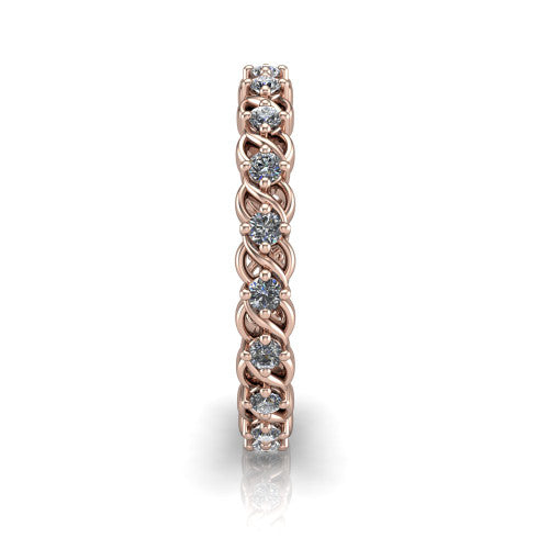 Carmen - Women's 14k Gold Diamond Eternity Wedding Ring 14K Rose Gold - Natural Diamond