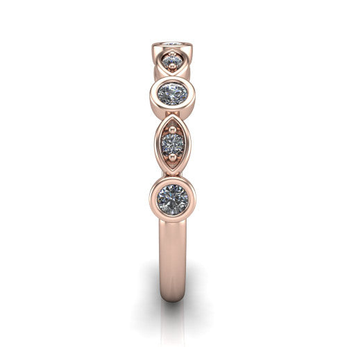 Remi - Women's 14k Gold Diamond Wedding Ring 14K Rose Gold - Natural Diamond