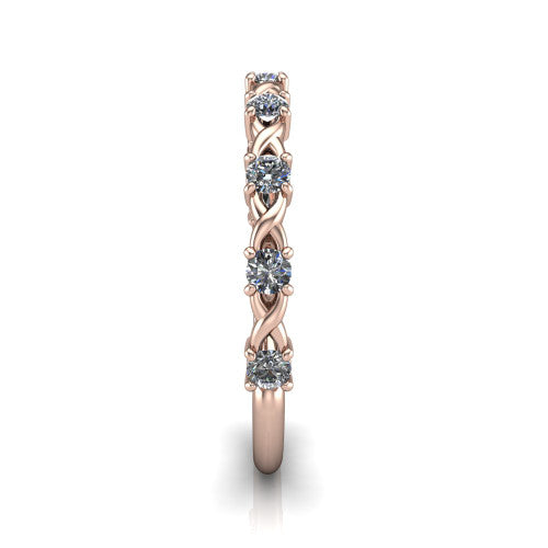 Daisy - Women's 14k Gold Diamond Wedding Ring 14K Rose Gold - Natural Diamond