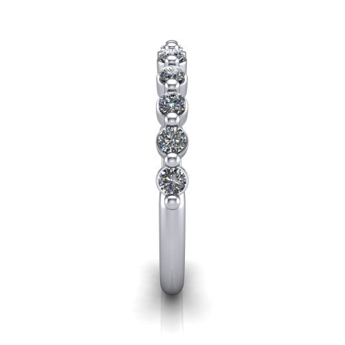 Lucia - Women's 14k Gold Diamond Wedding Rin 14K White Gold - Natural Diamond