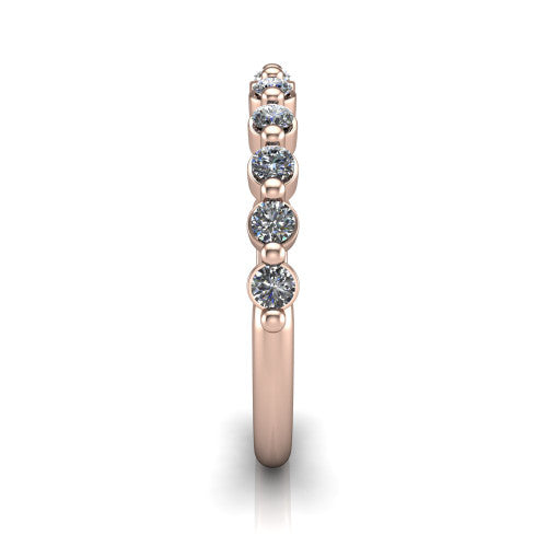Lucia - Women's 14k Gold Diamond Wedding Rin 14K Rose Gold - Natural Diamond