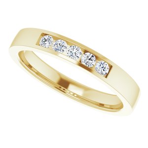 Hammered - Ezekiel - 14K Yellow Gold 1/3 CTW Lab-Grown Diamond Band