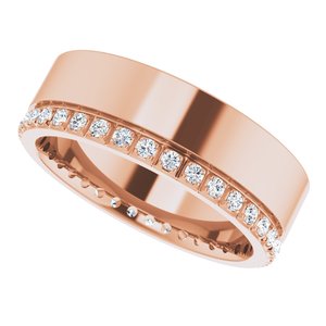 Diamond - Sofia - 14K Rose Gold 1/3 CTW Lab-Grown Diamond Accented Band Size 6