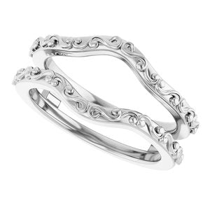 Plain - Teresa - 14K White Gold Vintage-Inspired Ring Guard