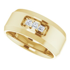 Hammered - Silas - 14K Yellow Gold 1/8 CTW Lab-Grown Diamond Band