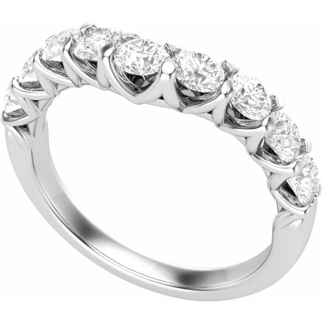 14K White 1 CTW Lab-Grown Diamond Contour Band