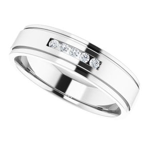 Unique - Michael - 14K White Gold 1/10 CTW Lab-Grown Diamond Band