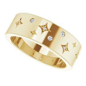 Diamond - Eloise - 14K Yellow Gold 1/8 CTW Natural Diamond Star Band Size 6