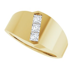 Hammered - Enzo - 14K Yellow Gold 1/2 CTW Lab-Grown Diamond Band