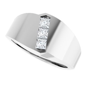 Hammered - Enzo - Platinum 1/2 CTW Lab-Grown Diamond Band