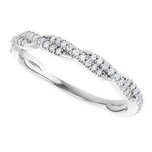 Pave - Faye - 14K White Gold 1/6 CTW Natural Diamond Anniversary Band