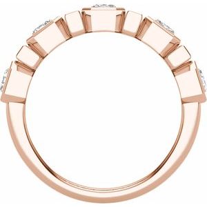Bezel - Odette - 14K Rose Gold 1 1/2 CTW Lab-Grown Diamond Anniversary Band