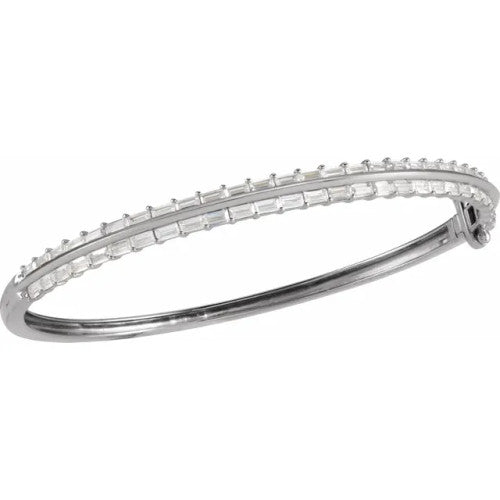14K Gold 2 1/6 CTW Lab-Grown Diamond 7" Bangle Bracelet 14K White Gold